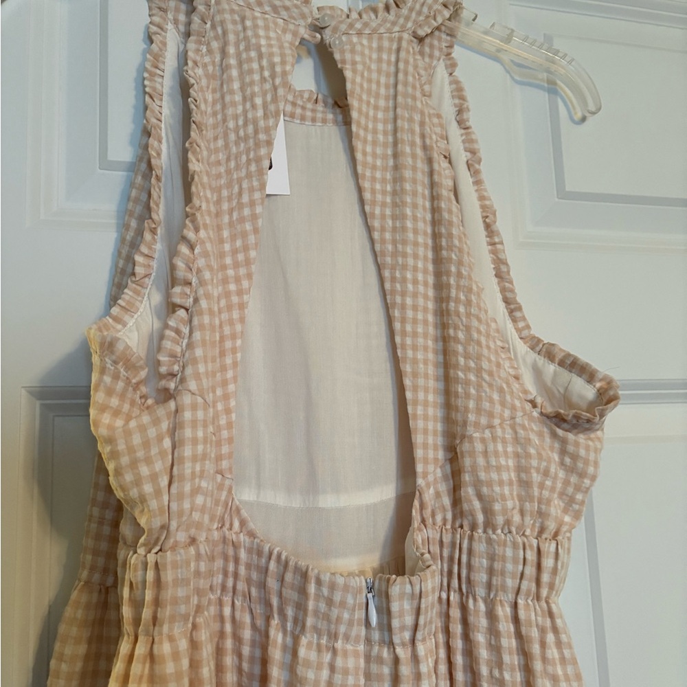 Cream Gingham Maxi Dress - Picture 4 of 4